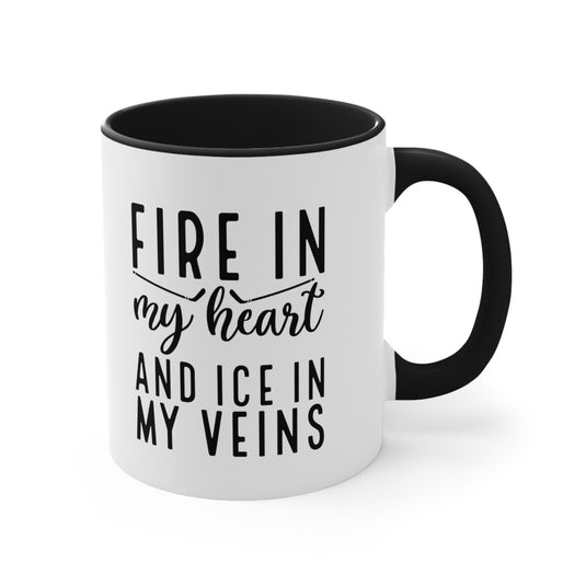 Fire in My Heart 11oz Hockey Accent Mug