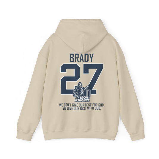 Iron Knights Basic Adult Unisex Hooded Sweatshirt w/Knight Design, Name & Number on back