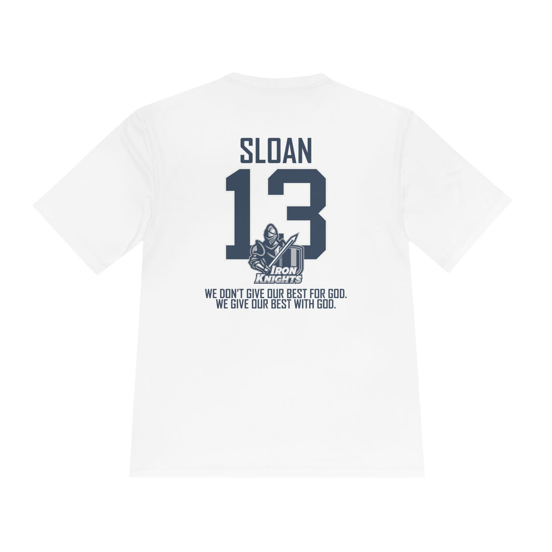 Iron Knights Adult Unisex Moisture Wicking T-Shirt - w/Knight Logo, Name & Number on back