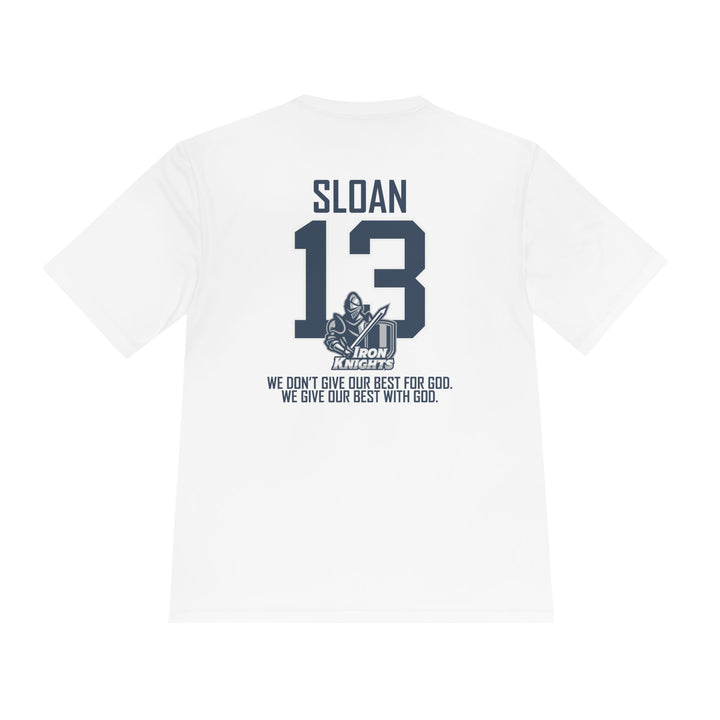 Iron Knights Adult Unisex Moisture Wicking T-Shirt - w/Knight Logo, Name & Number on back