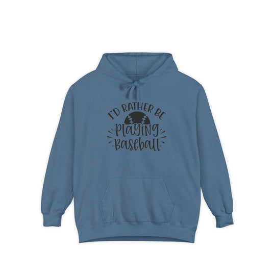 I'd Rather Be Playing Baseball Adult Unisex Premium Hooded Sweatshirt