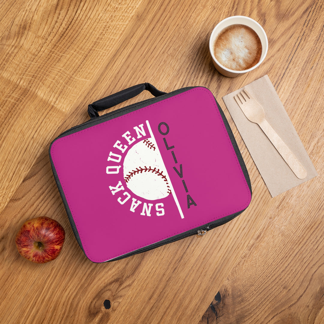 Baseball Lunch Bag - Snack Queen w/Custom Name