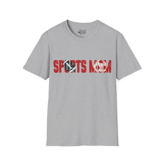 Sports Mom w/Football & Soccer Ball Adult Unisex Basic T-Shirt