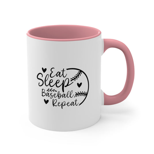 Eat Sleep Baseball Repeat 11oz Accent Mug