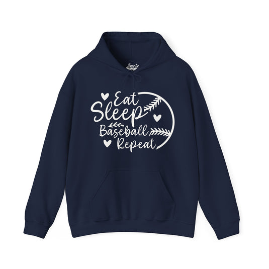 Eat Sleep Baseball Repeat Adult Unisex Basic Hooded Sweatshirt