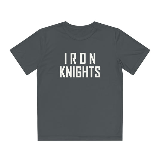 Iron Knights Youth Short Sleeve Competitor Moisture Wicking Tee w/Stacked Text Only