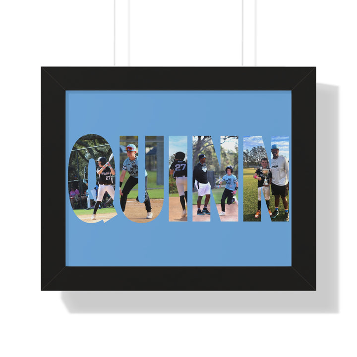 Custom Picture Block Name Framed Art