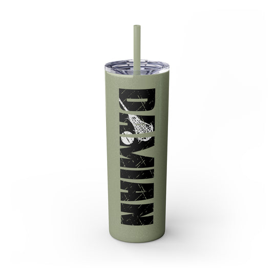 Lacrosse 20oz Skinny Tumbler with Straw w/Custom Name