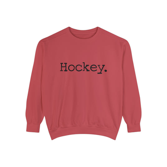 Typewriter Design Hockey Adult Unisex Premium Crewneck Sweatshirt