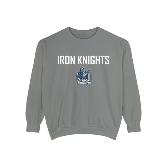 Iron Knights Premium Adult Unisex Crewneck Sweatshirt w/Name, Number & Bible Verse - All White or Blue Design