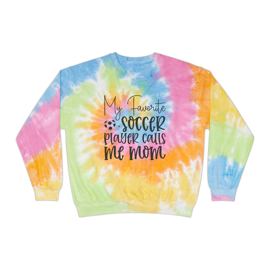 My Favorite Soccer Player Adult Unisex Tie-Dye Crewneck Sweatshirt