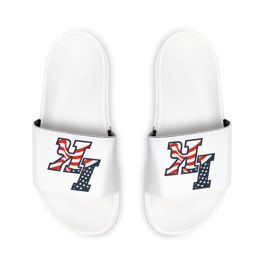 Iron Knights Youth Slide Sandals - Flag Design w/White Background