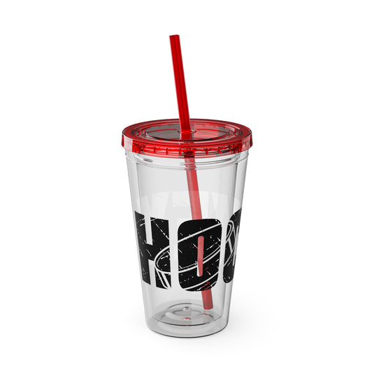 Hockey 16 oz Sunsplash Tumbler with Straw