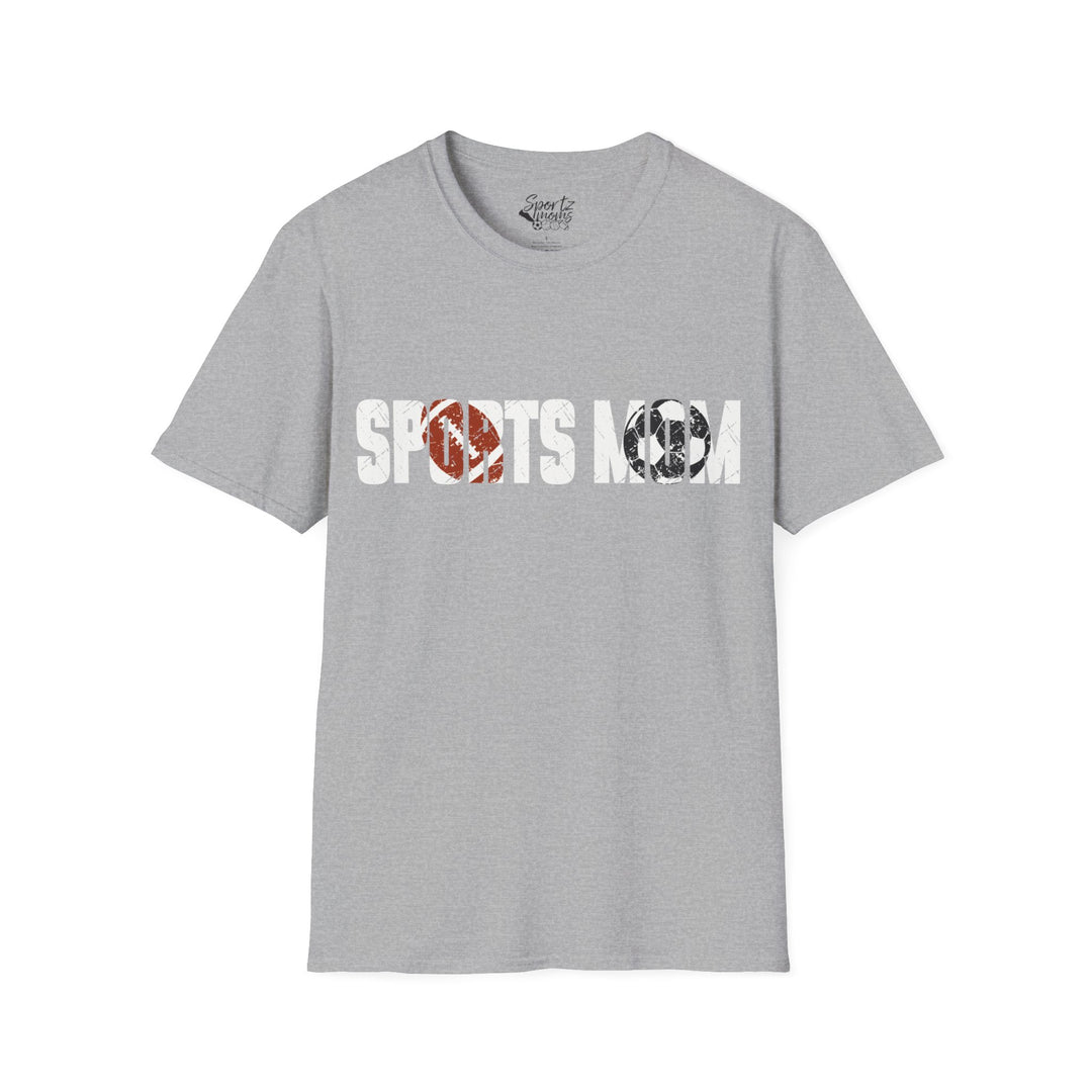 Sports Mom w/Football & Soccer Ball Adult Unisex T-Shirt