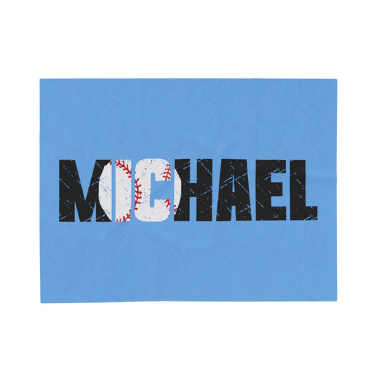 Baseball Plush Blanket w/Custom Name