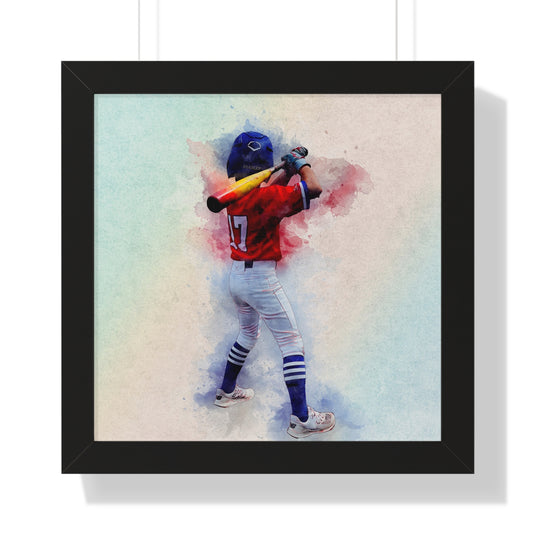 Custom Athlete Framed Art - Watercolor Effect