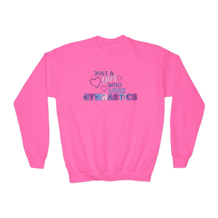 Just a Girl Who Loves Gymnastics Youth Crewneck Sweatshirt
