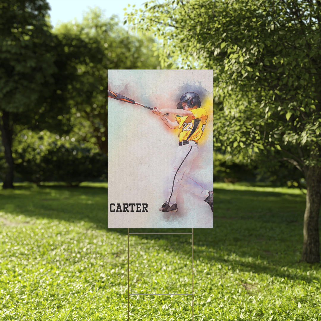 Plastic Yard Sign Picture w/Watercolor Effect