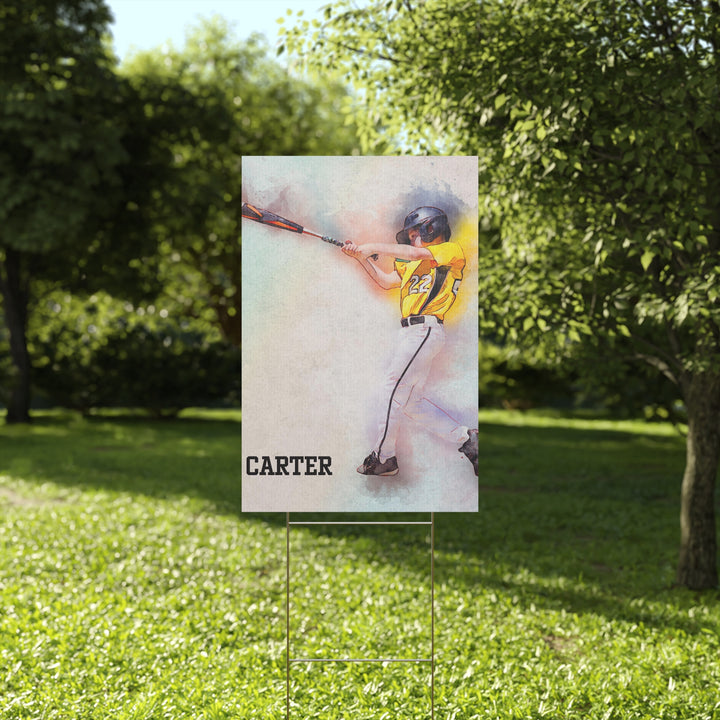 Plastic Yard Sign Picture w/Watercolor Effect