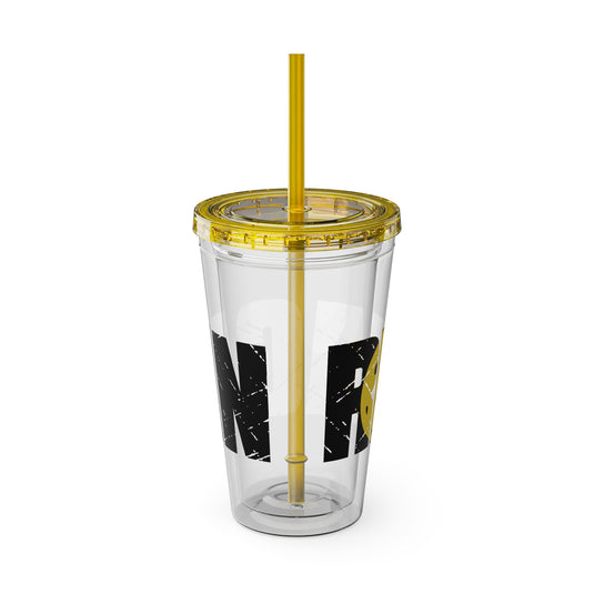 Pickleball 16 oz Sunsplash Tumbler with Straw w/Custom Name