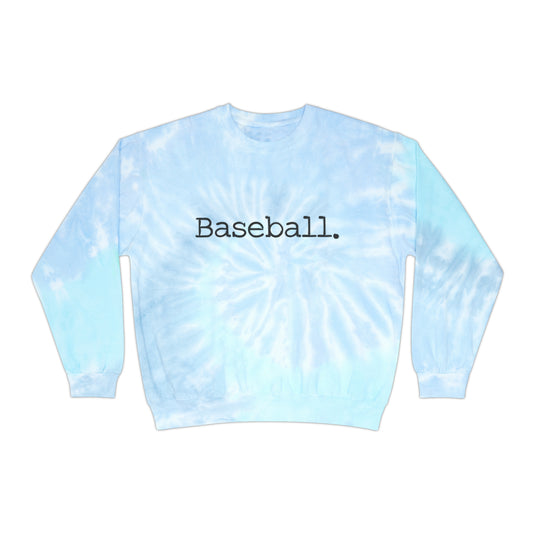 Typewriter Design Baseball Adult Unisex Tie-Dye Crewneck Sweatshirt