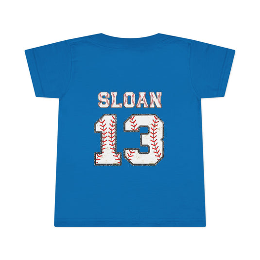 Iron Knights Basic Toddler Unisex T-Shirt w/Flag Design & Name and Number on Back