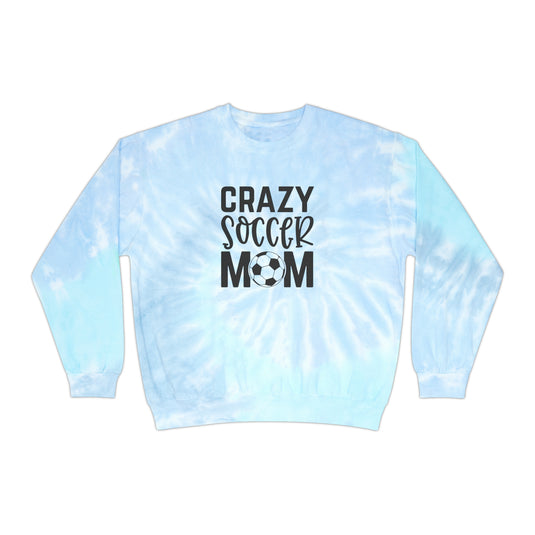 Crazy Soccer Mom Adult Unisex Tie-Dye Crewneck Sweatshirt