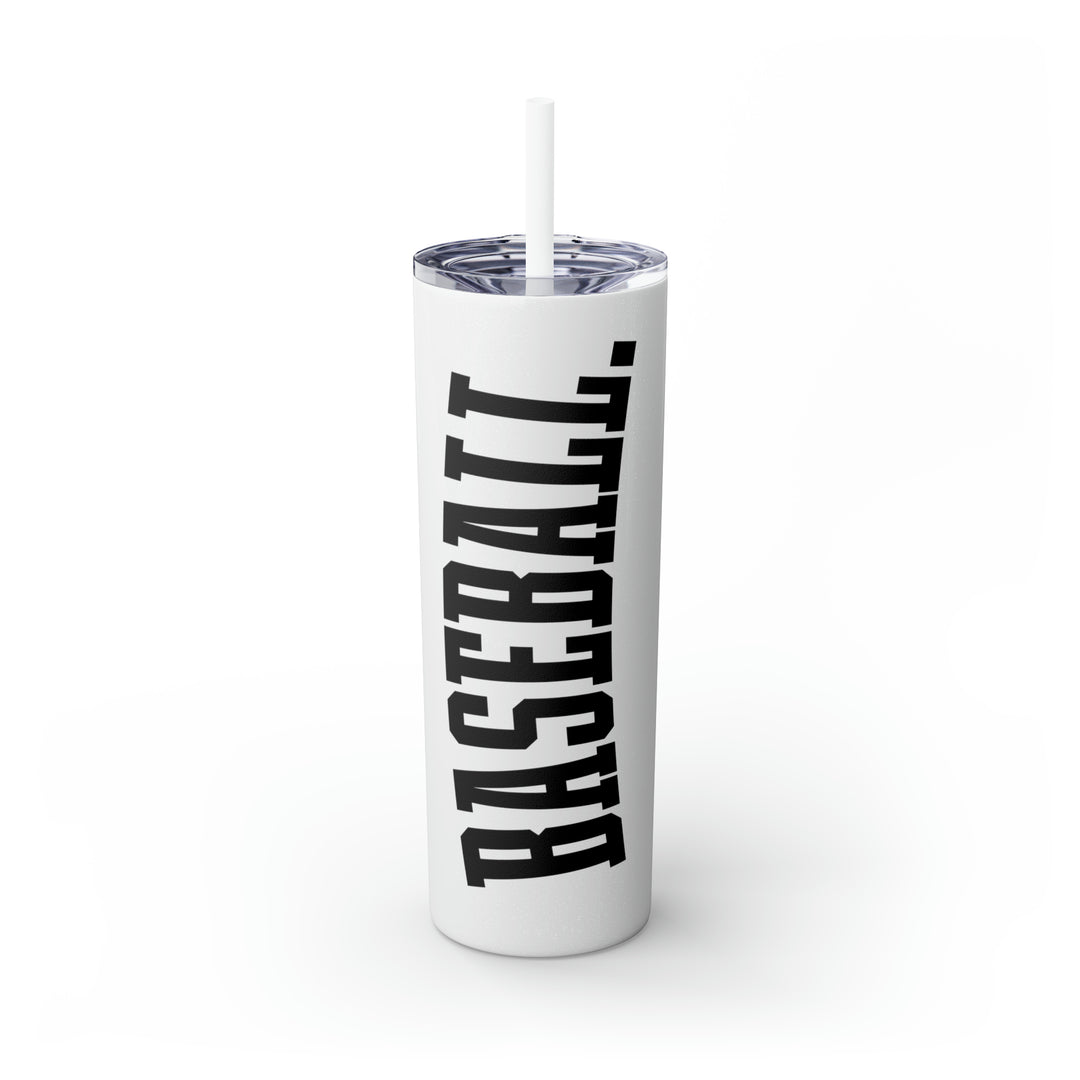 Tall Design Baseball 20oz Skinny Tumbler with Straw in Matte or Glossy