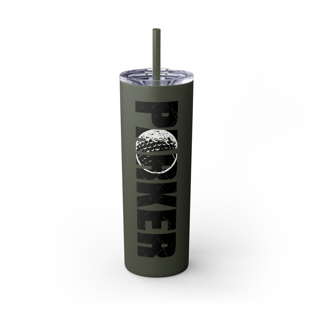 Golf 20oz Skinny Tumbler with Straw w/Custom Name