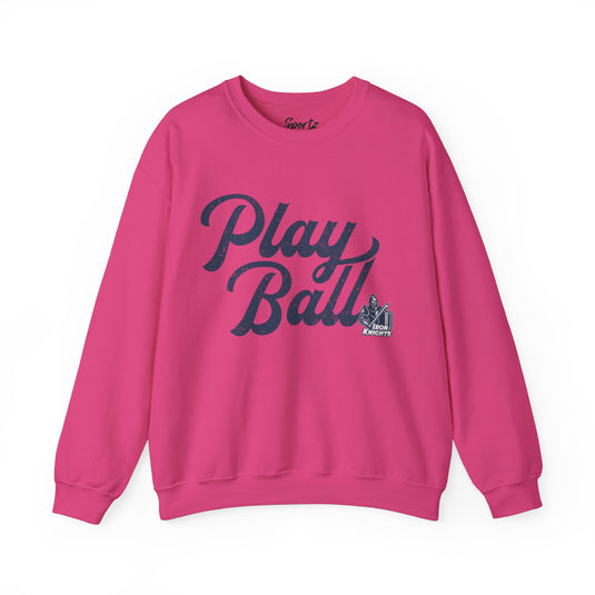 Iron Knights Basic Adult Unisex Crewneck Sweatshirt - Play Ball Design w/Knight Logo