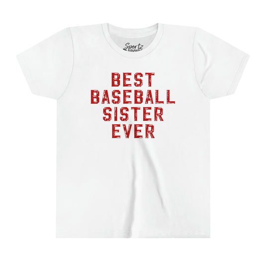 Best Baseball Sister Ever Youth Mid-Level T-Shirt