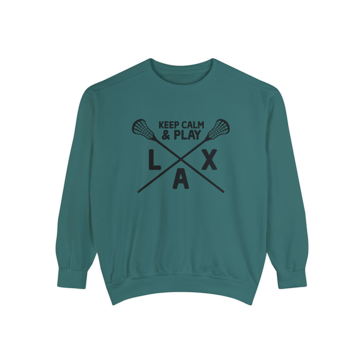 Keep Calm Lacrosse Adult Unisex Premium Crewneck Sweatshirt