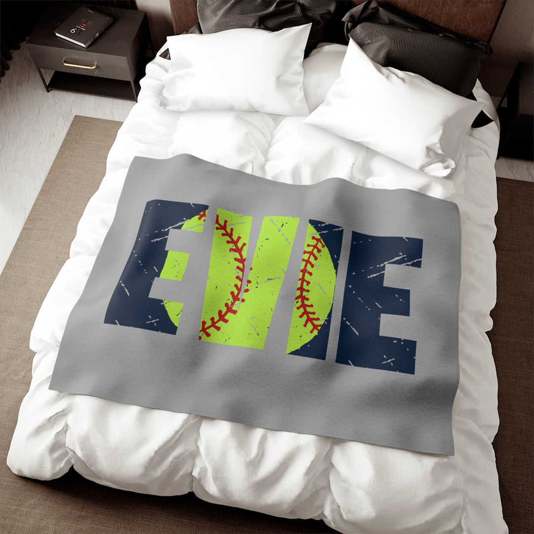 Softball Sweatshirt Blanket w/Custom Name