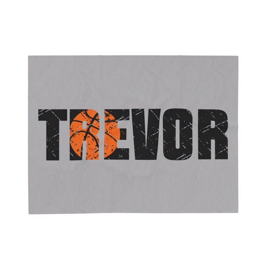 Basketball Plush Blanket w/Custom Name