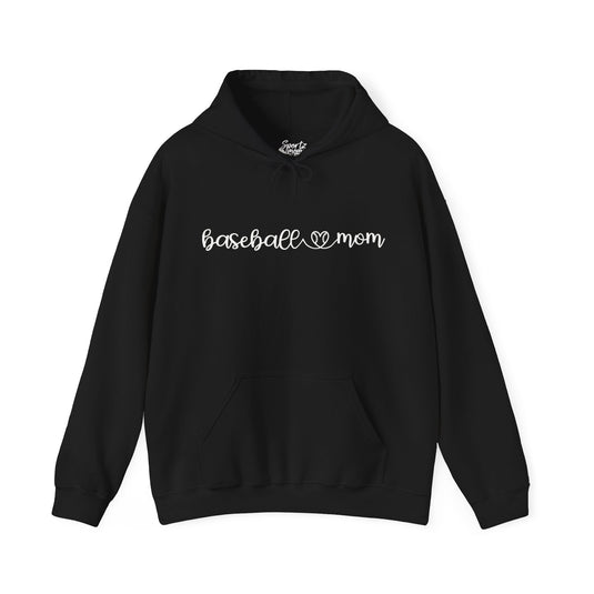 Baseball Mom with Heart Adult Unisex Basic Hooded Sweatshirt