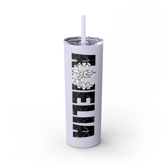 Cheer 20oz Skinny Tumbler with Straw w/Custom Name