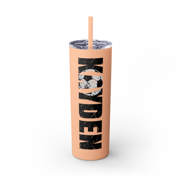 Soccer 20oz Skinny Tumbler with Straw w/Custom Name