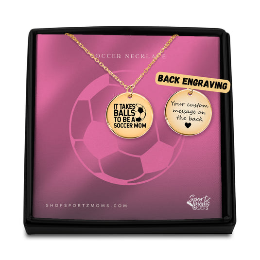 It Takes Balls To Be A Soccer Mom Coin Necklace