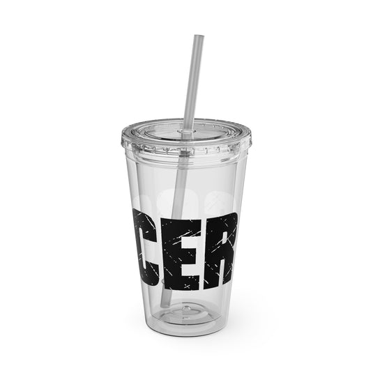 Soccer 16 oz Sunsplash Tumbler with Straw