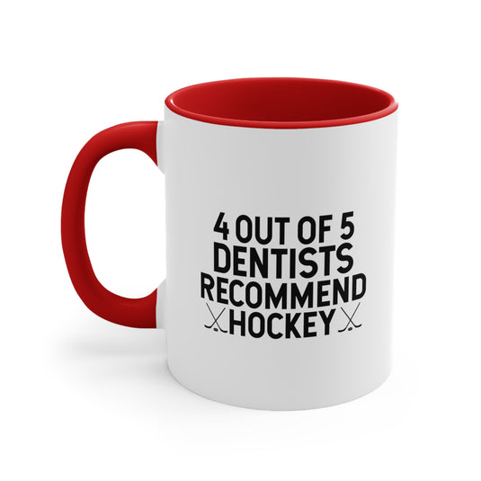 4 out of 5 Dentists 11oz Hockey Accent Mug