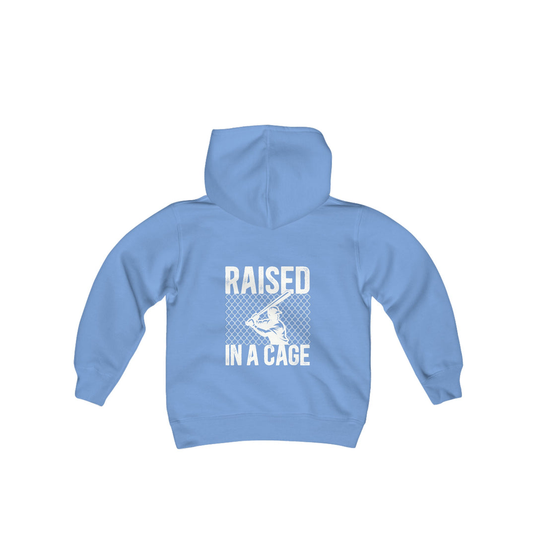 Raised in a Cage Baseball Unisex Youth Hooded Sweatshirt