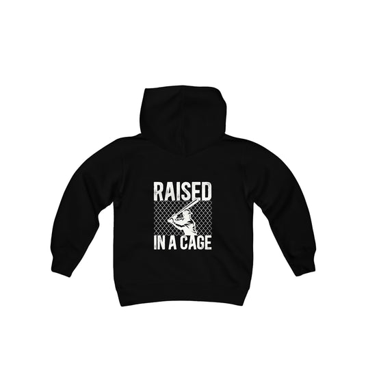 Raised in a Cage Baseball Unisex Youth Hooded Sweatshirt