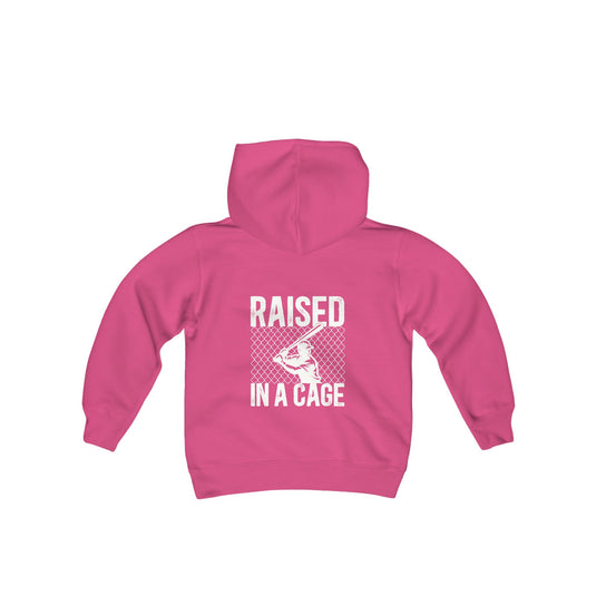 Raised in a Cage Baseball Unisex Youth Hooded Sweatshirt