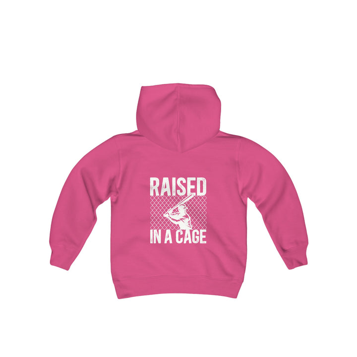Raised in a Cage Baseball Unisex Youth Hooded Sweatshirt