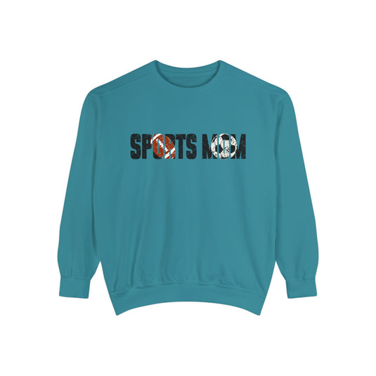 Sports Mom w/Football & Soccer Ball Adult Unisex Premium Crewneck Sweatshirt