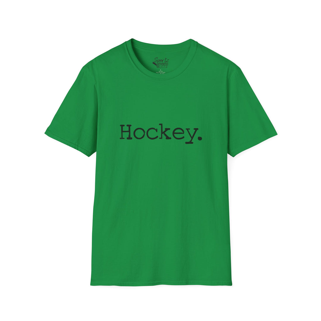 Typewriter Design Hockey Adult Unisex T-Shirt