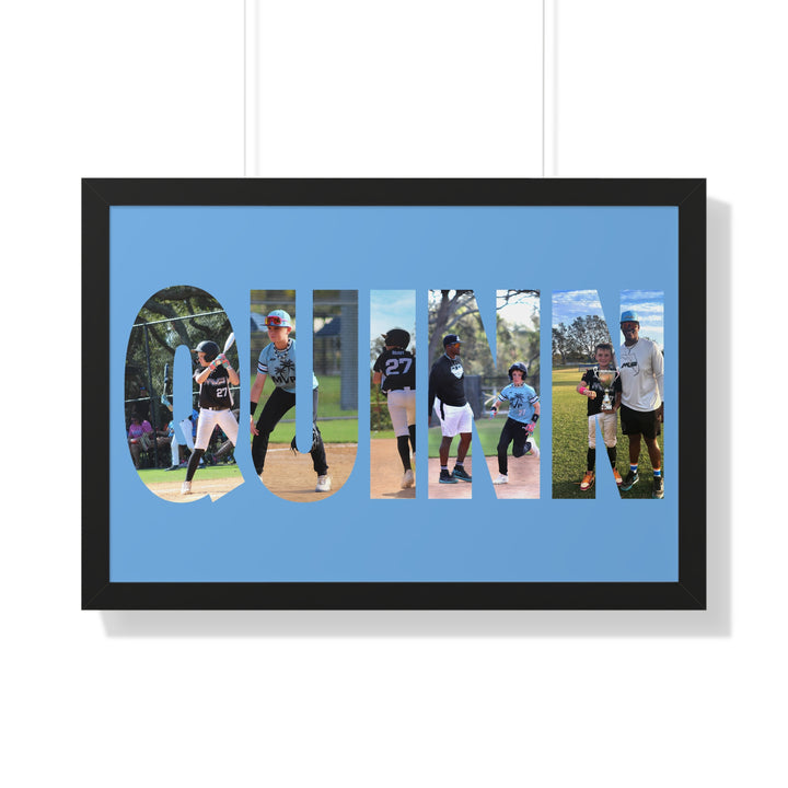 Custom Picture Block Name Framed Art