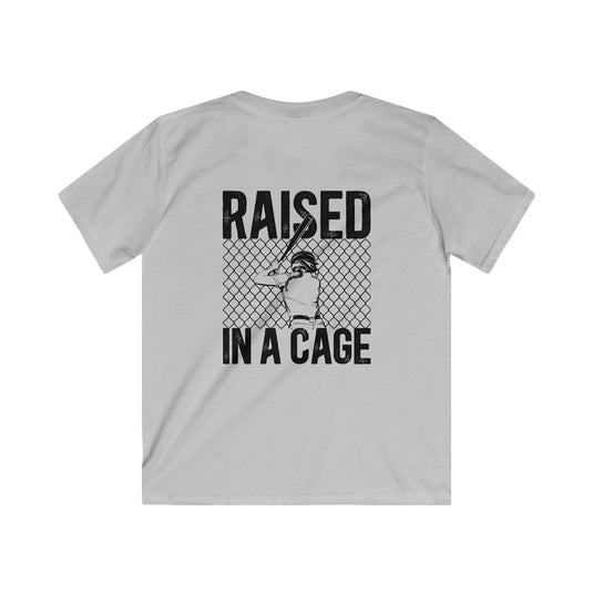 Raised in a Cage Softball Unisex Youth Basic T-Shirt