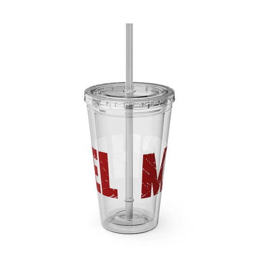 Baseball 16 oz Sunsplash Tumbler with Straw w/Custom Name