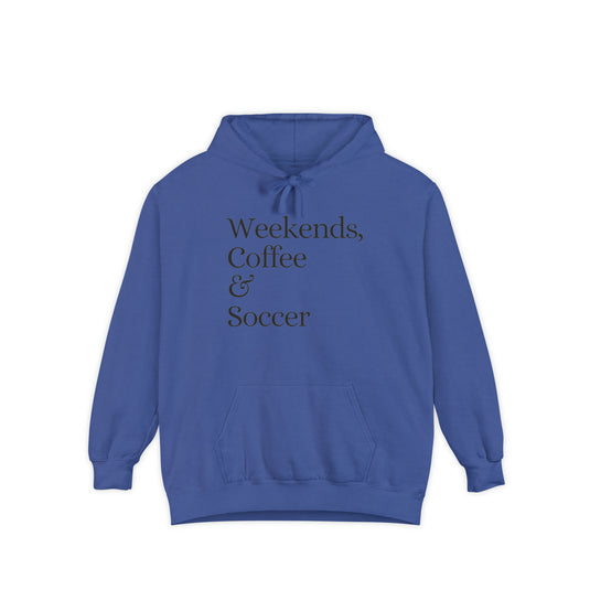 Weekends Coffee & Soccer Adult Unisex Premium Hooded Sweatshirt